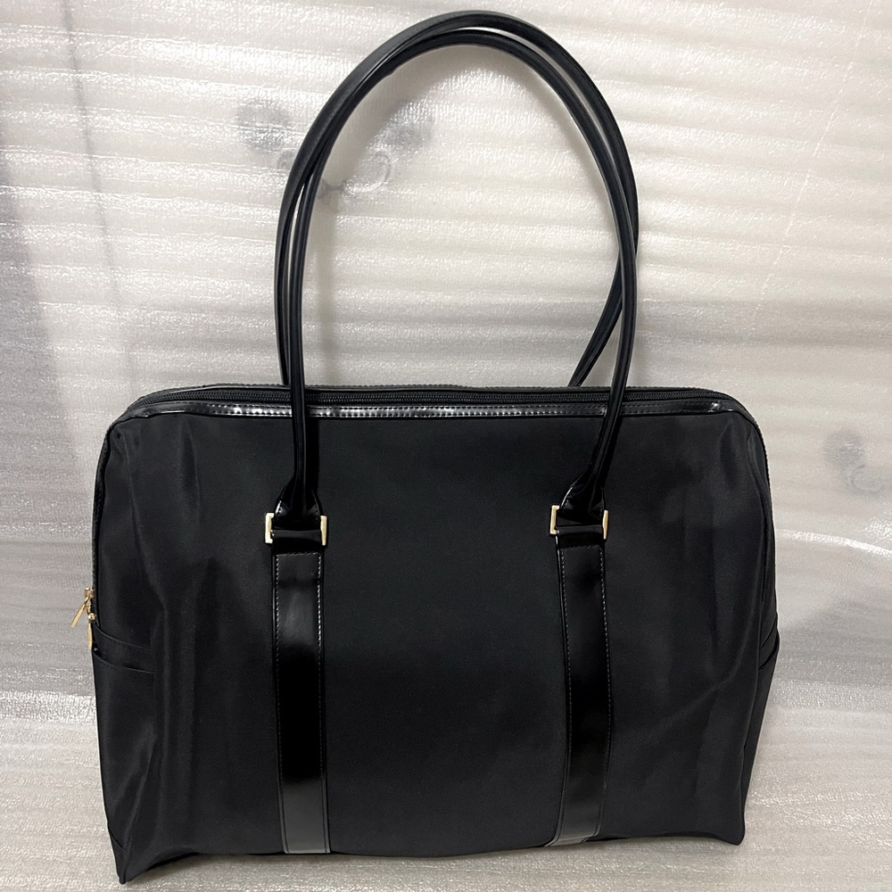 Elizabeth Arden Elegant Large Black Tote Bag with Gold Accents